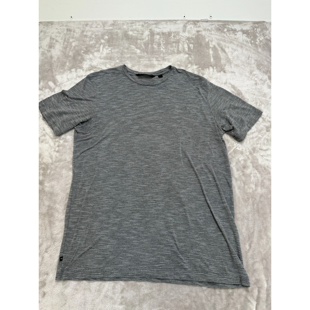 TravisMathew Mens Gray American Flag Logo Graphic T-Shirt Size Large Short Sleev